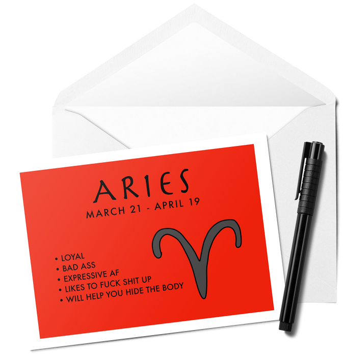 Aries Zodiac Birthday Greeting Card