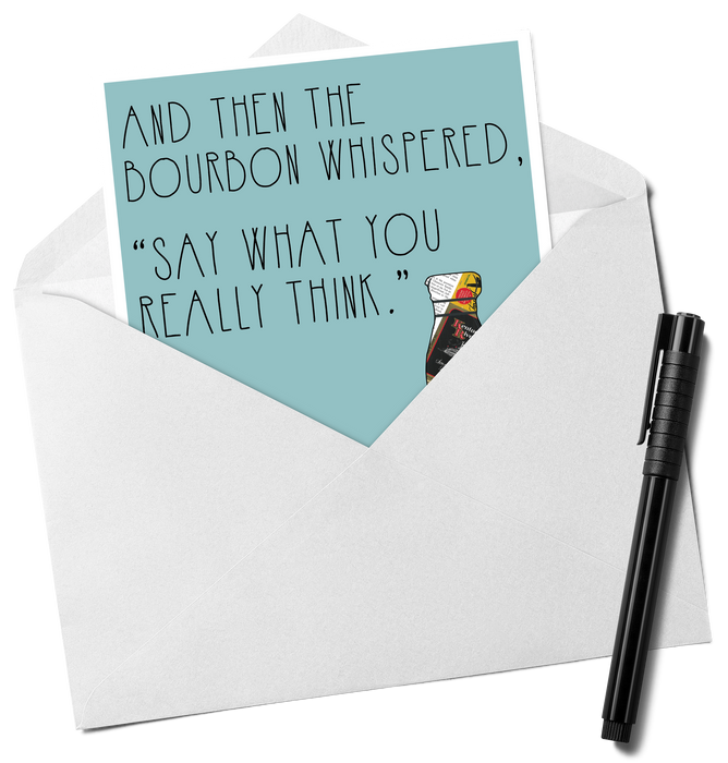 Bourbon Greeting Card - Funny Greeting Card, Thinking Of You Card, Birthday Card, Card For Him, Alcohol, Whiskey, Bourbon