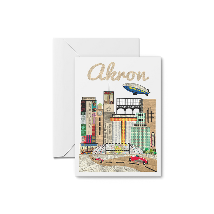 Akron, Ohio Skyline Print | Notecards