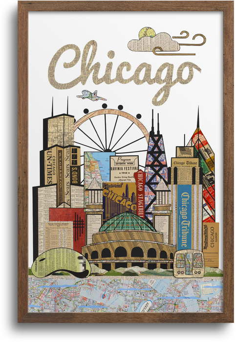 Chicago Vertical Skyline Print | Notecards