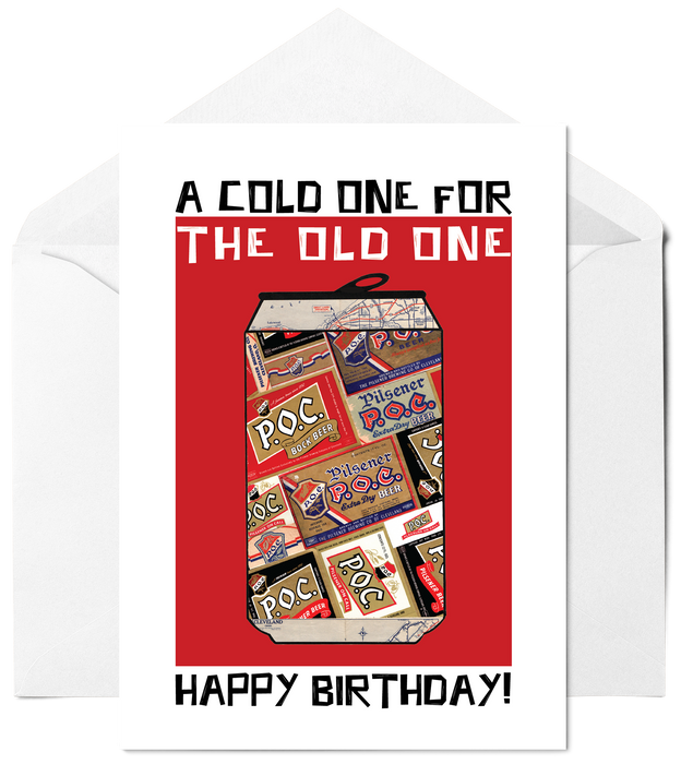 Cold One For The Old One Funny Birthday Card Paper Cutz Vintage cold-one-for-the-old-one-funny-birthday-card-paper-cutz-vintage