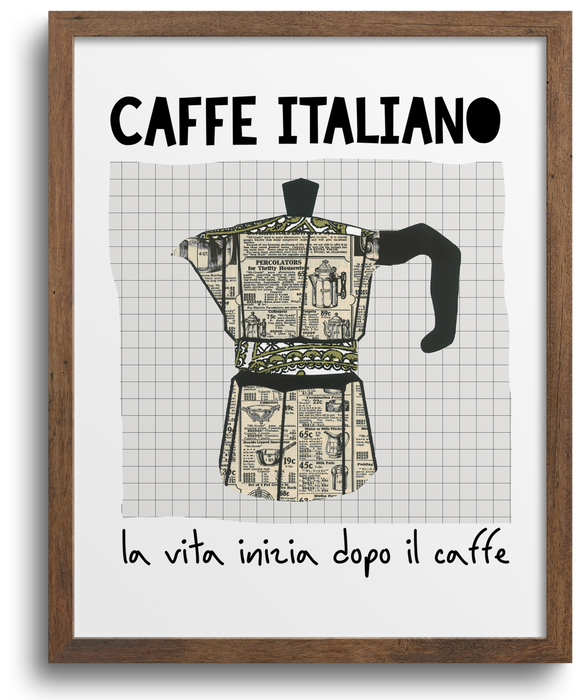 Caffe Italiano Coffee Pot Art Print