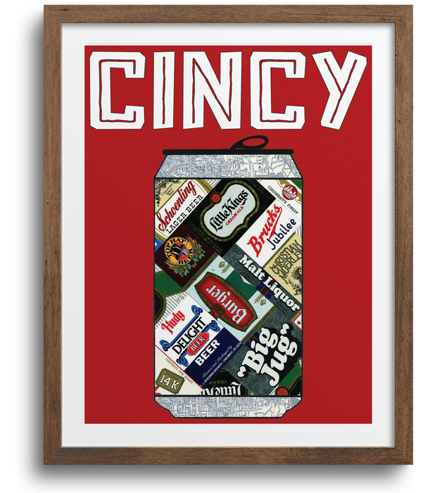 Cincinnati Beer Can Print