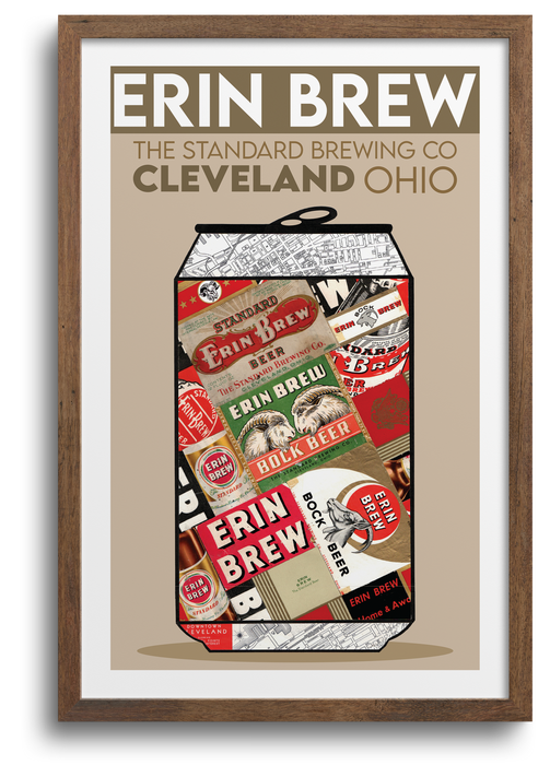 Cleveland Art - Vintage Erin Brew Beer Can Print