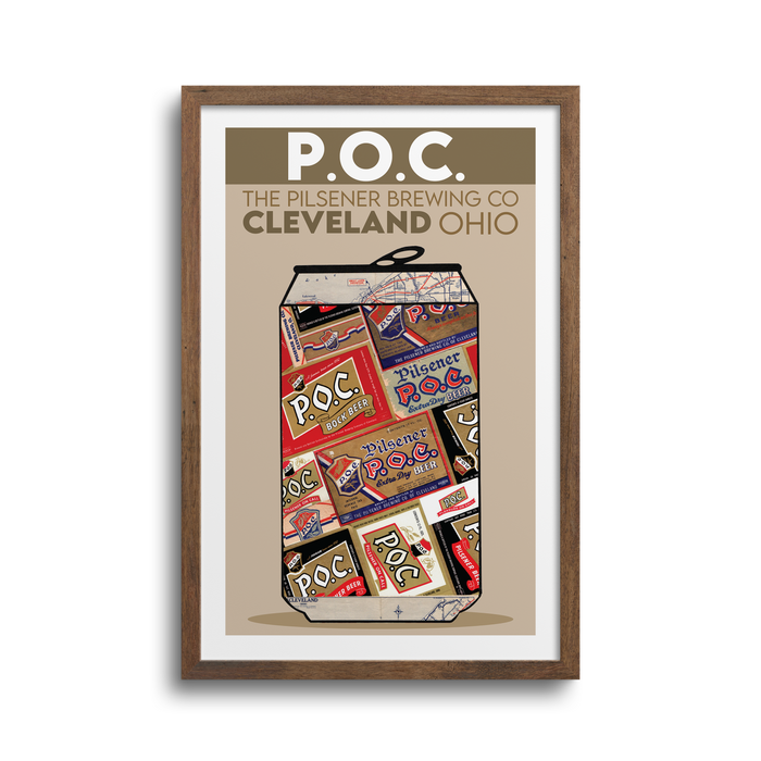 Cleveland Art -  Vintage POC Beer Can Art Print