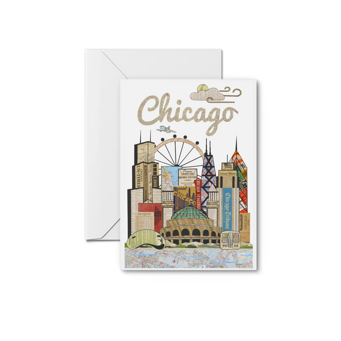 Chicago Vertical Skyline Print | Notecards
