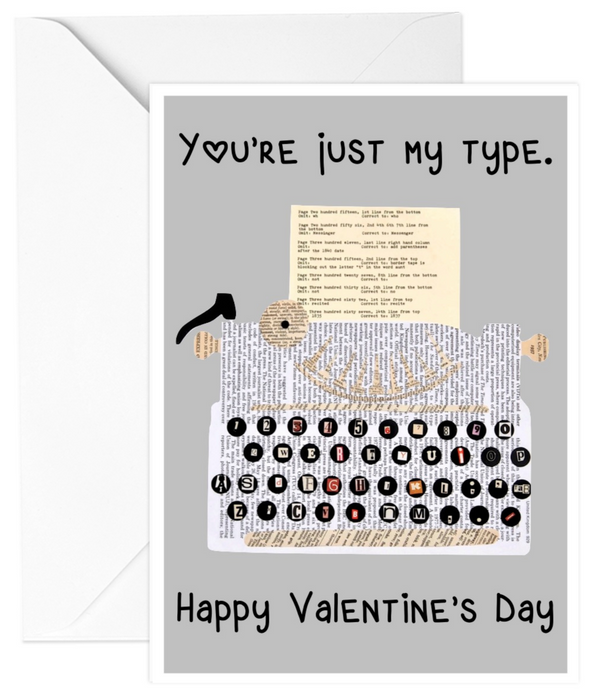 Vintage Typewriter Valentine's Day Greeting Card