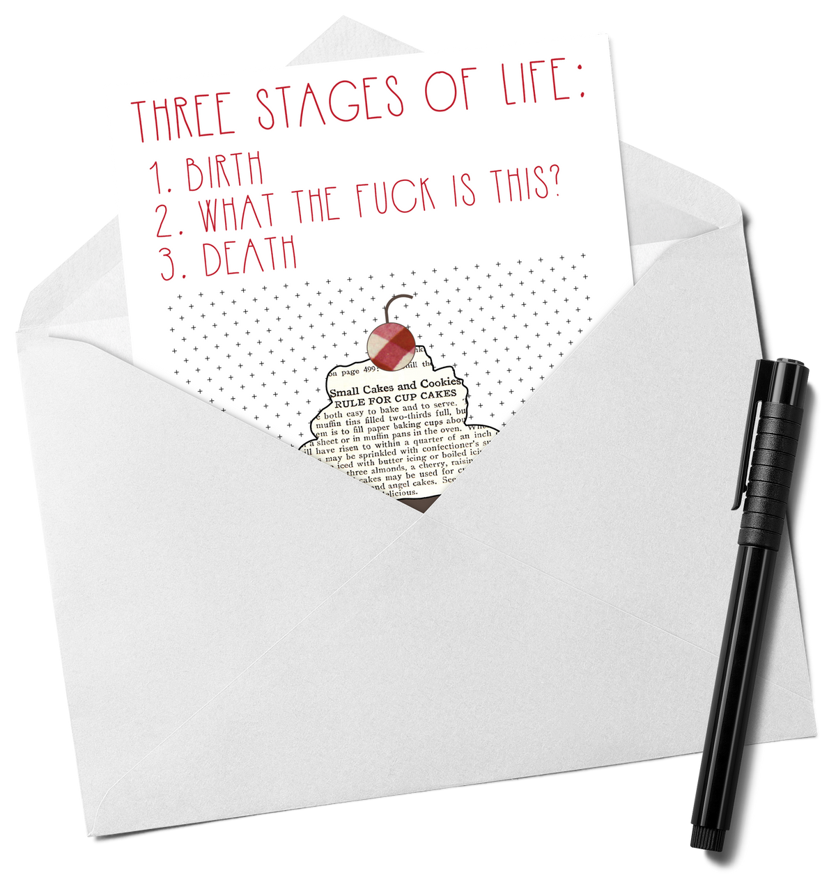 Three Stages Of Life Funny Birthday Card Paper Cutz Vintage