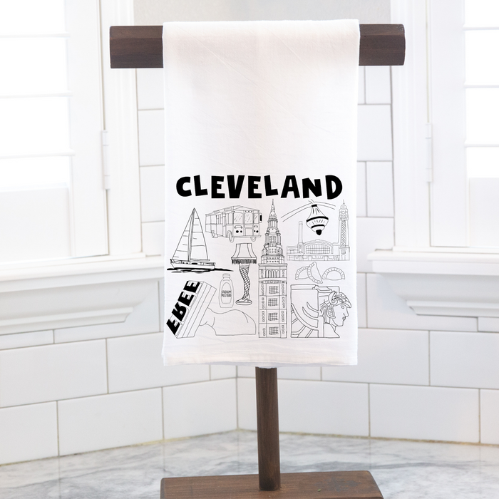 Cleveland Skyline Tea Towel