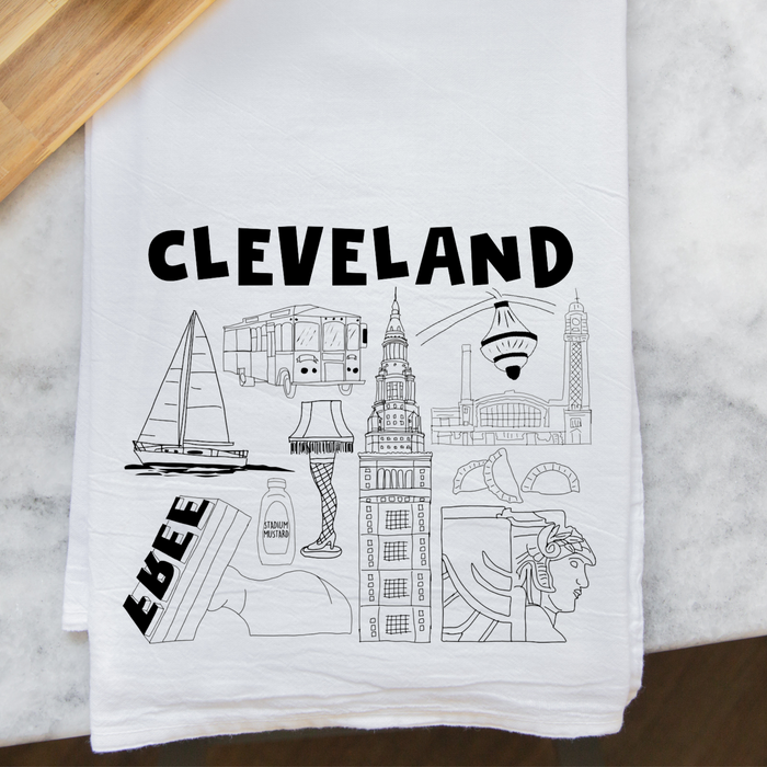 Cleveland Skyline Tea Towel