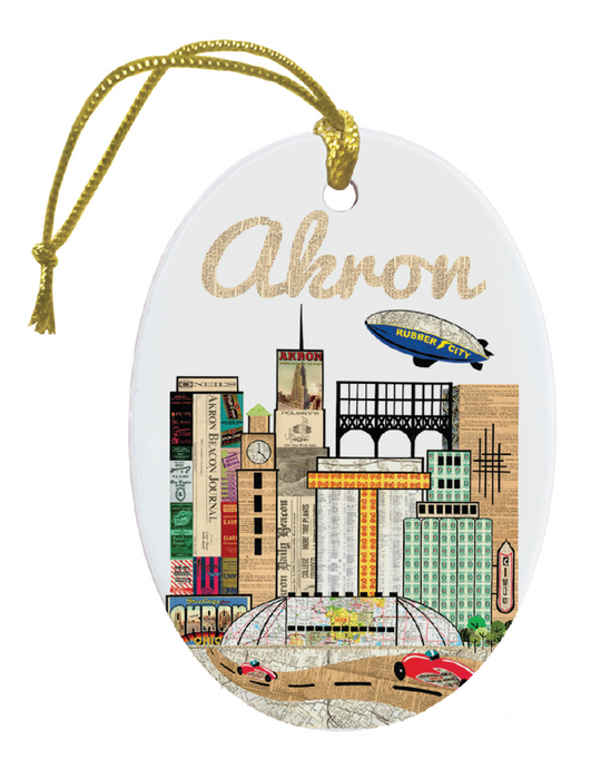 Akron, Ohio Skyline Ornament