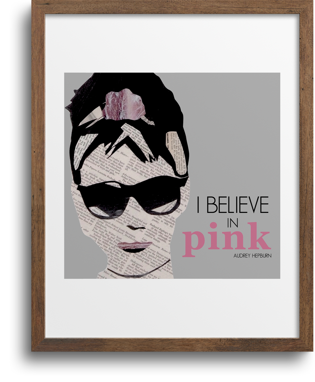 Audrey Hepburn I Believe In Pink Art Print– Paper Cutz Vintage