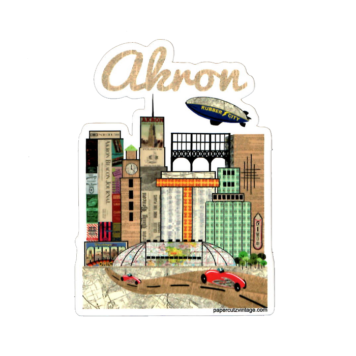 Akron, Ohio Skyline Sticker