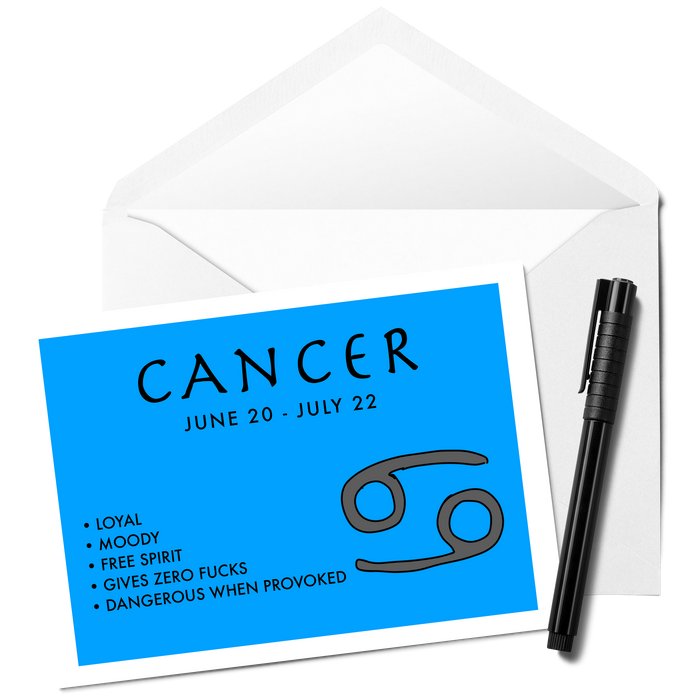 Cancer Zodiac Birthday Greeting Card