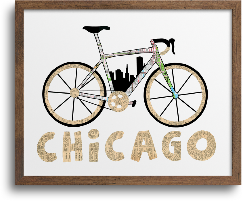 Chicago Bike Art Print | Notecards