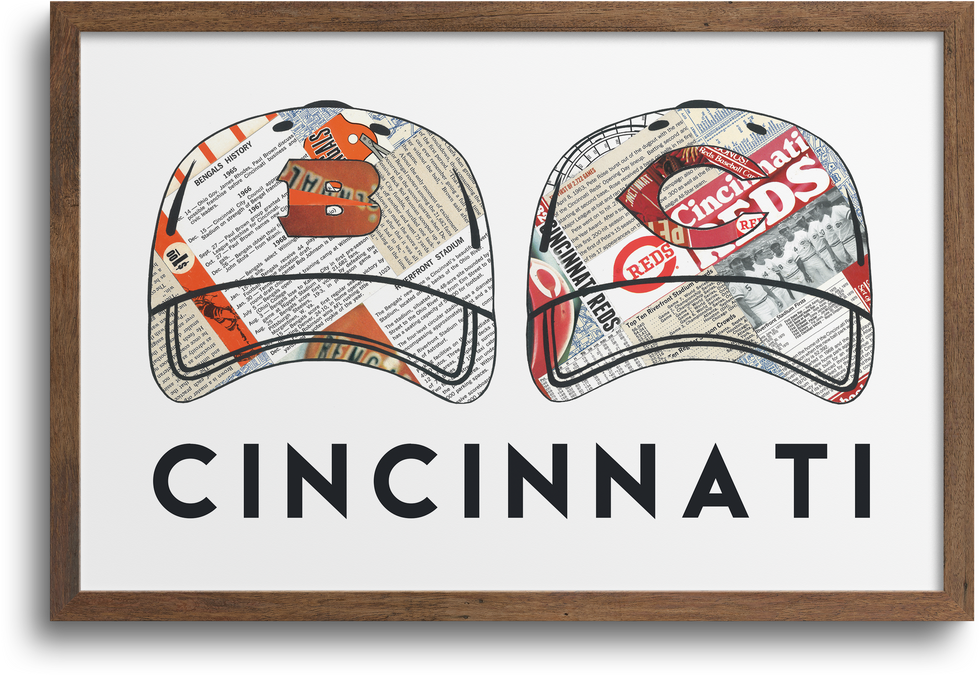 Cincinnati Sports Team Hats Art Prints | Notecards