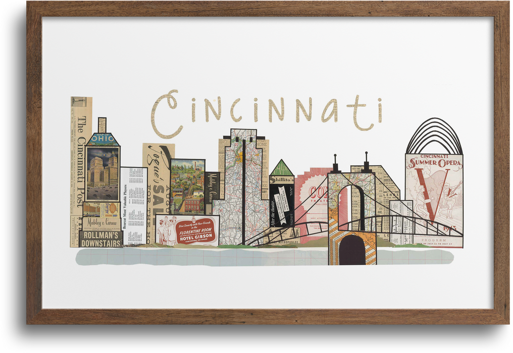 Cincinnati Horizontal Skyline Print | Notecards