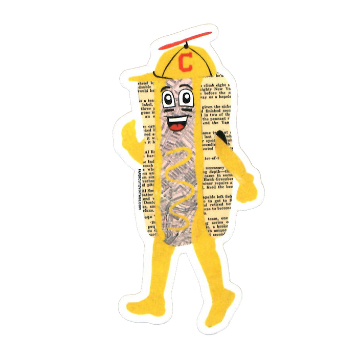 Cleveland Indians - Hot Dogs Sticker (Mustard)