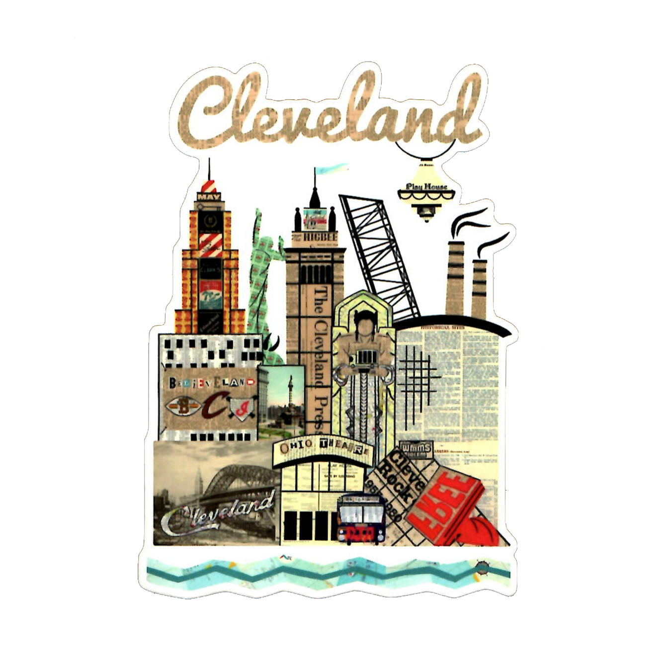 Cleveland Rocks Sticker VINYL STICKERS– Paper Cutz Vintage
