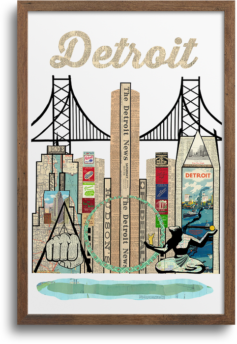 Detroit Skyline Art Print | Notecards