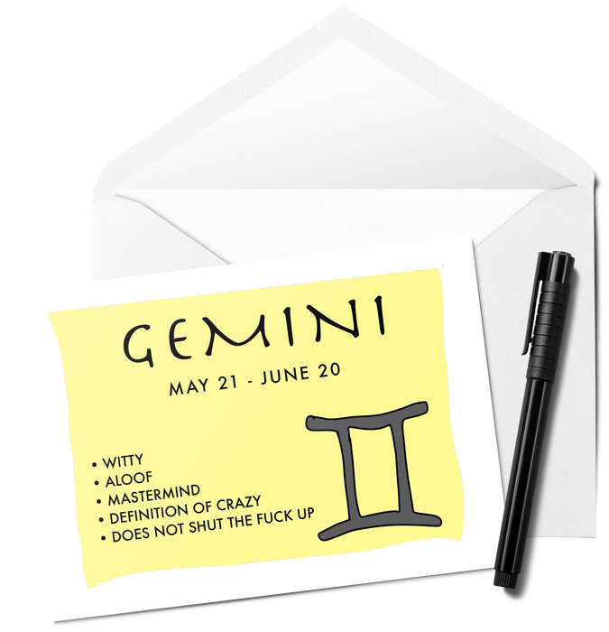 Gemini Zodiac Birthday Greeting Card