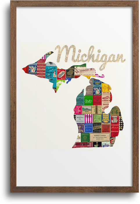 Michigan Map Prints | Notecards