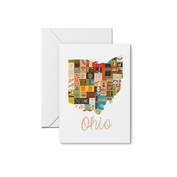Ohio Map Art Prints | Notecards