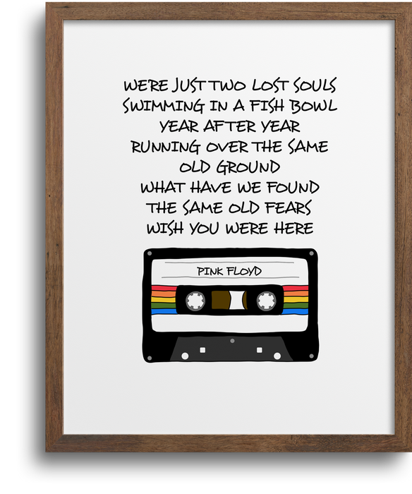 Wish You Were Here Lyrics - Pink Floyd Art Print