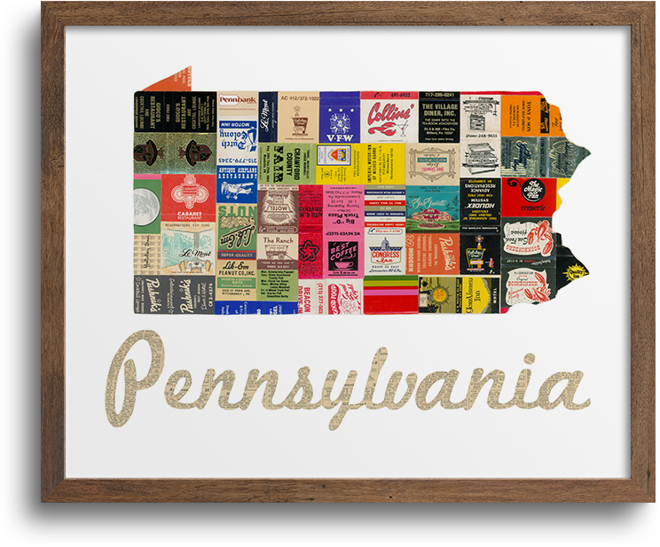 Pennsylvania Map Prints | Notecards
