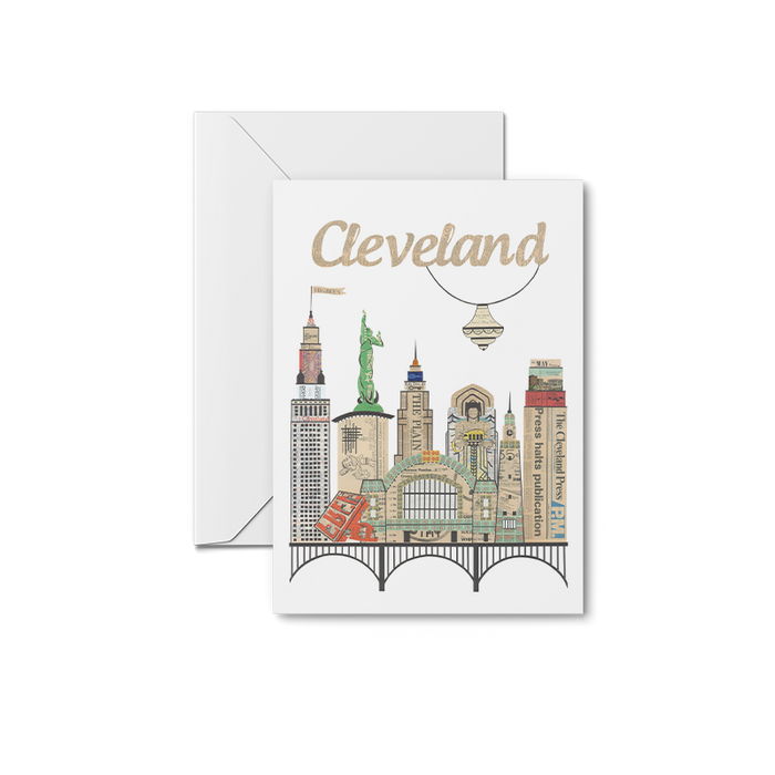 Cleveland Skyline Westside Market Notecards
