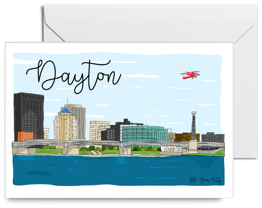 Dayton Ohio Skyline Art Print | Notecards