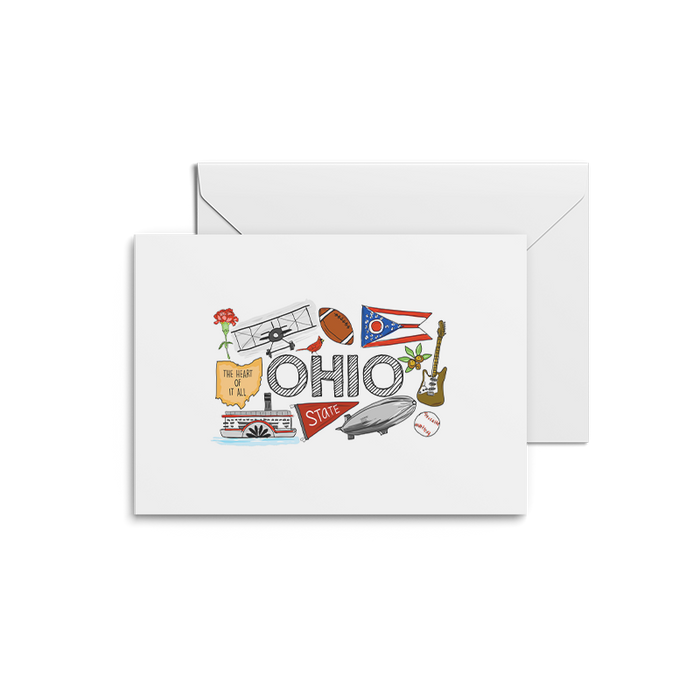 Ohio Icons Illustration Art Print | Notecards